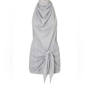 Elegant Silver Halter Dress